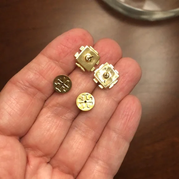 Tory Burch gold tone signature post earrings - Picture 6 of 7